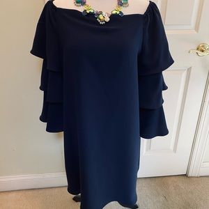 Nanette Lenore navy bell sleeve cocktail dress. Ladies Sz 16